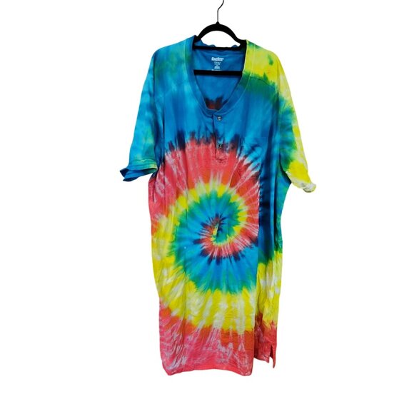 King Size 100% Cotton Tie-Dye Sleep shirt Short Sleeve 3XL - Picture 1 of 3